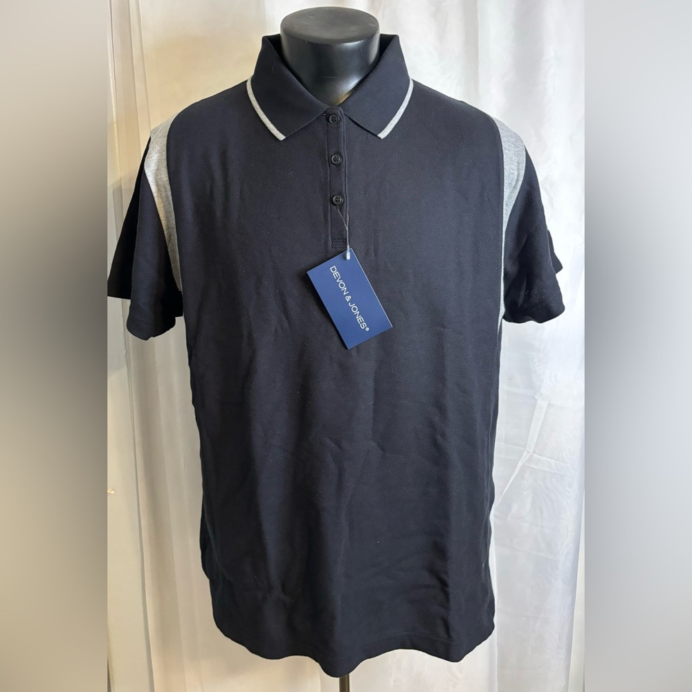 NEW! Mens Sporty Navy Active Golf Polo Shirt